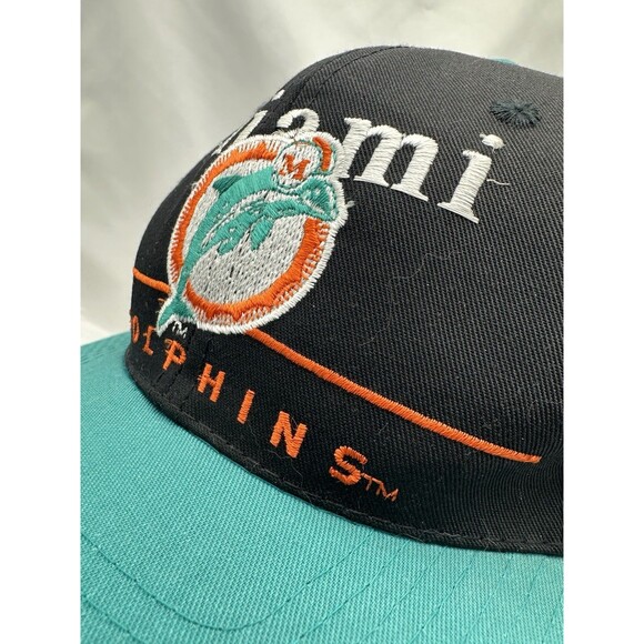 Vintage Miami Dolphins Hat Men Black Eastport Snap Back Cap embroidered - Picture 2 of 12